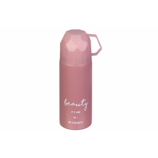 Термос "Beauty" с крышкой-чашкой розовый 350мл