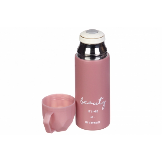 Термос "Beauty" с крышкой-чашкой розовый 350мл