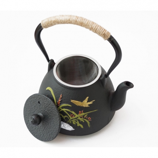 Чайник чугунный тецубин с ситом "Бабочка" 1100 мл