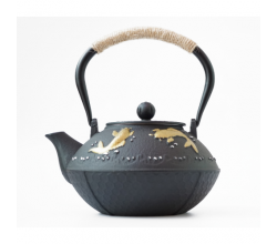 Чайник чугунный тецубин с ситом "Золотые рыбки" 1100 мл